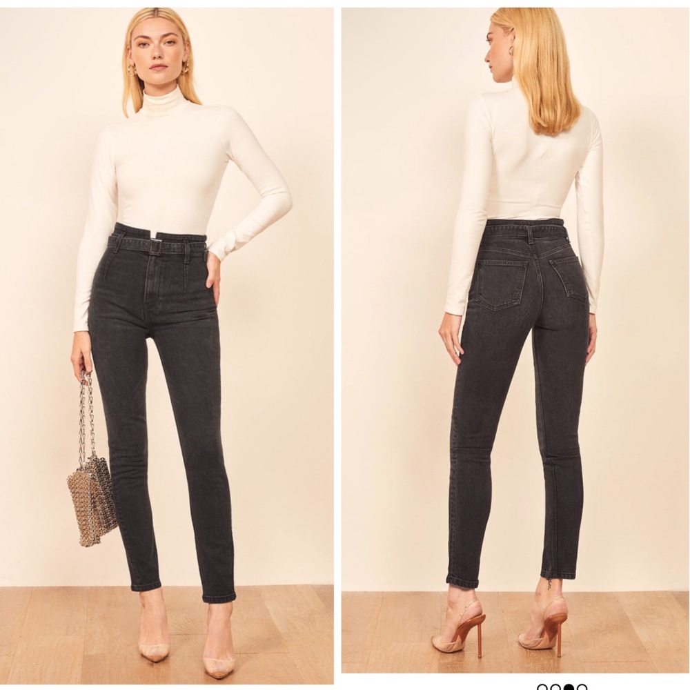 Reformation Black Kayo High & Skinny Jeans Size 24 Wash Erie